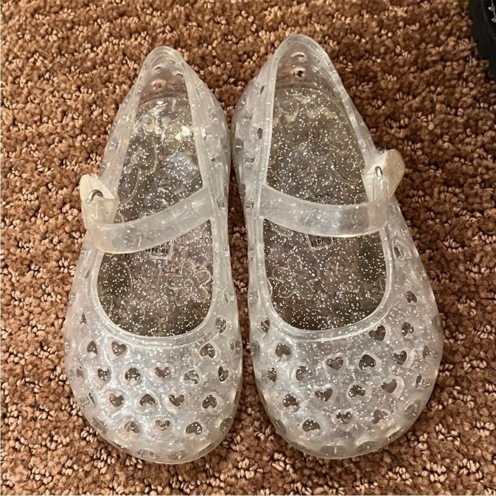 Bundle of 3 Pairs of Girls Shoes Slippers, Combat Boots, Jellies Size 18-24M/5